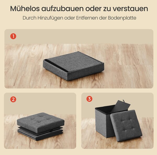 SEDACÍ BOX, textil, kompozitní dřevo, 30/30/30 cm - Taburety, Online Only