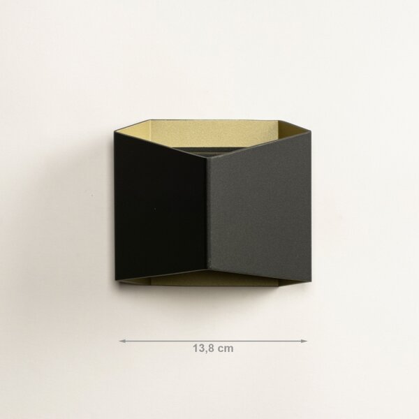 Nástěnné svítidlo do chodby Asymetrical Black and Gold (LMD)