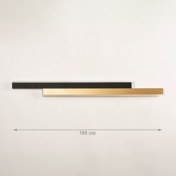Nástěnné designové LED svítidlo Linea Black and Gold 100 (LMD)