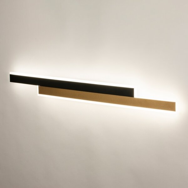Nástěnné designové LED svítidlo Linea Black and Gold 100 (LMD)