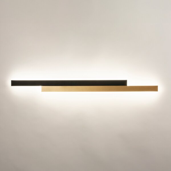 Nástěnné designové LED svítidlo Linea Black and Gold 100 (LMD)