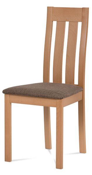 Jídelní židle BC-2602 BUK3 masiv buk, barva buk, látka hnědý melír, VÝPRODEJ