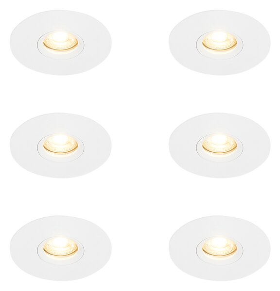 Sada 6 ks Moderní zapuštěné bodové bílé 12 cm - Buco