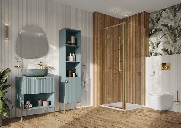 Cersanit Navado skříňka s deskou 80x45x56.7 cm pod umyvadlo závěsná modrá-zelená S1023-003