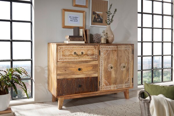 KOMODA, mangové dřevo, hnědá, 115/80/35 cm Ambia Home - Široké komody