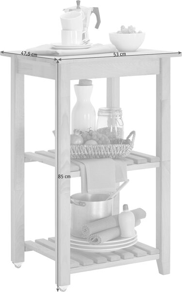 SERVÍROVACÍ VOZÍK, barvy buku, 53/85/46 cm Carryhome - Barové vozíky