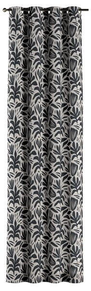 Závěs na kroužcích barva černá látka pletený vzor, vzorované