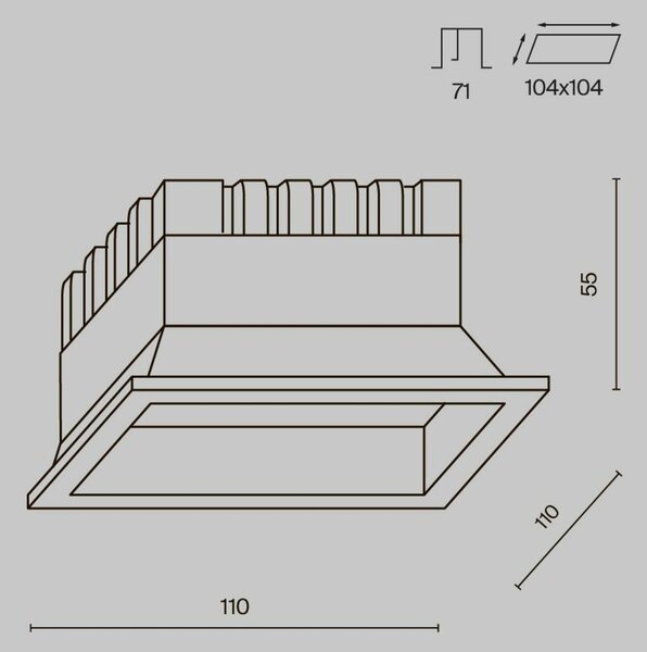 MAYTONI Vestavné svítidlo Okno 12W IP 44 DL056-12W3-4-6K-W