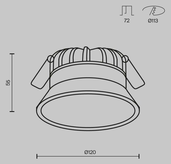 MAYTONI Vestavné svítidlo Okno 12W IP 44 DL055-12W3-4-6K-W