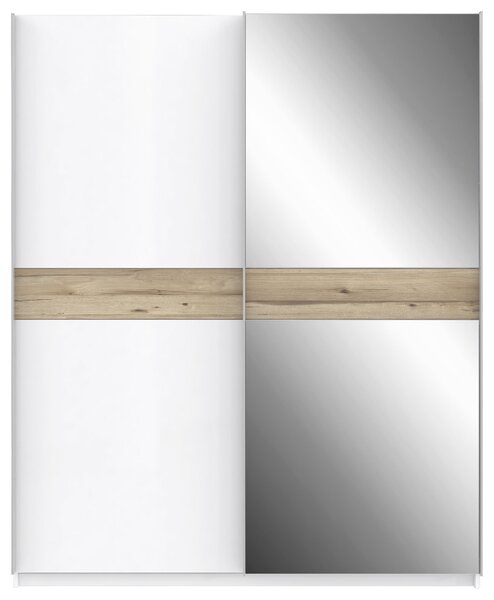 SKŘÍŇ S POSUVNÝMI DVEŘMI, bílá, barvy dubu, 170,3/210,5/61,2 cm Xora - Šatní skříně