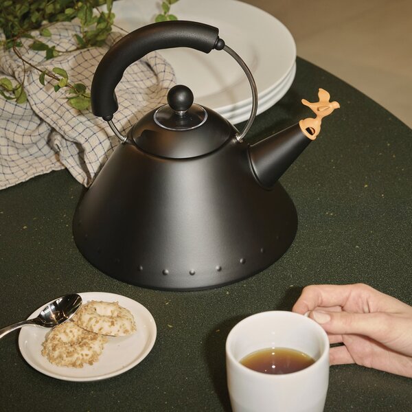 Varná konvice s píšťalkou 9093 Alessi 2 l černá matná
