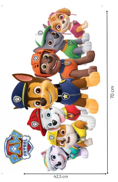 Samolepka na zeď "PAW patrol 3" 70x42,5 cm