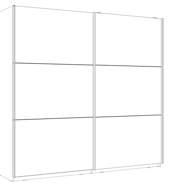 SKŘÍŇ S POSUVNÝMI DVEŘMI, bílá, vysoce lesklá bílá, 220/209,7/61,2 cm home24 - Šatní skříně