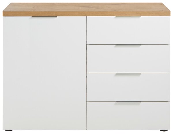 ŠIROKÁ KOMODA, bílá, barvy dubu, 120/89/43 cm Xora - Široké komody