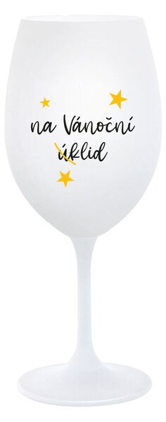 NA VÁNOČNÍ ÚKLID - bílá sklenice na víno 350 ml