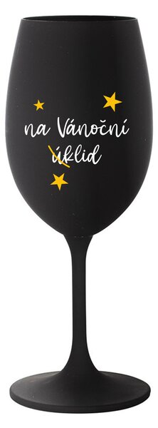 NA VÁNOČNÍ ÚKLID - černá sklenice na víno 350 ml