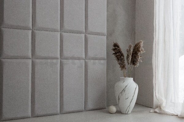 Čalouněný panel SOFTLINE SL SQ Riviera 95, šedý, rozměr 30 x 30 cm, IMPOL TRADE