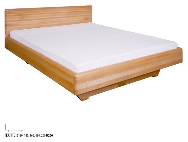 Drewmax Dřevěná postel 200x200 buk LK110 ořech