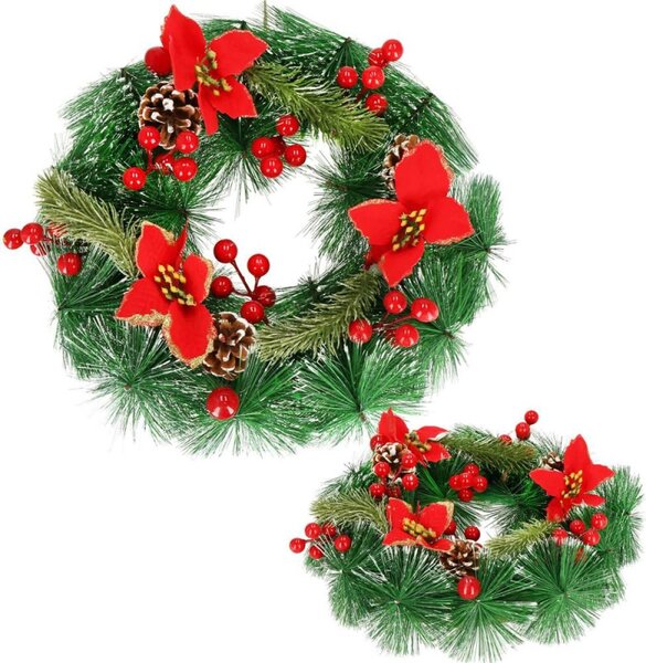 Adventní věnec s ozdobami 30cm, vánoční dekorace