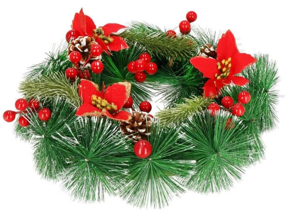 Adventní věnec s ozdobami 30cm, vánoční dekorace