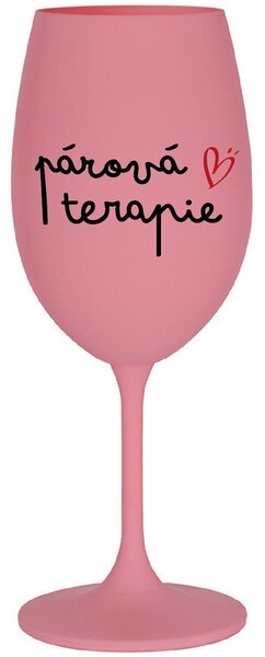 PÁROVÁ TERAPIE - růžová sklenice na víno 350 ml