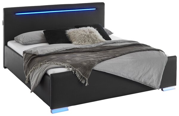 ČALOUNĚNÁ POSTEL, 180/200 cm, černá Boxxx - Manželské postele, Online Only