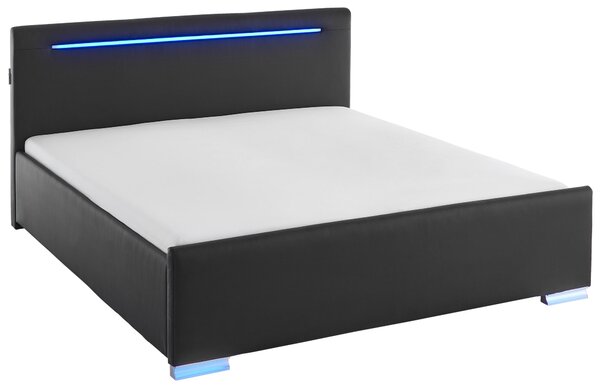 ČALOUNĚNÁ POSTEL, 180/200 cm, černá Boxxx - Manželské postele, Online Only