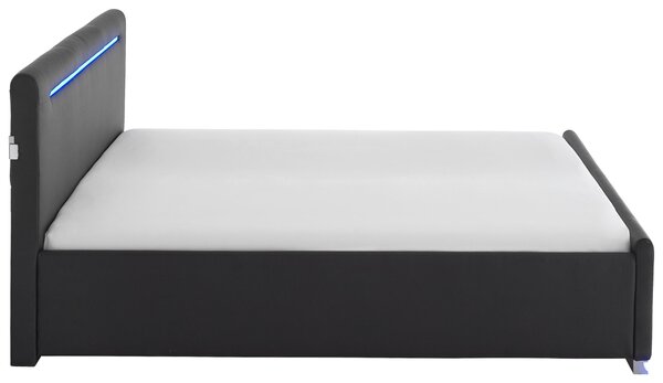 ČALOUNĚNÁ POSTEL, 180/200 cm, černá Boxxx - Manželské postele, Online Only