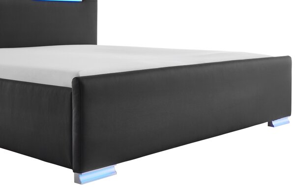 ČALOUNĚNÁ POSTEL, 180/200 cm, černá Boxxx - Manželské postele, Online Only