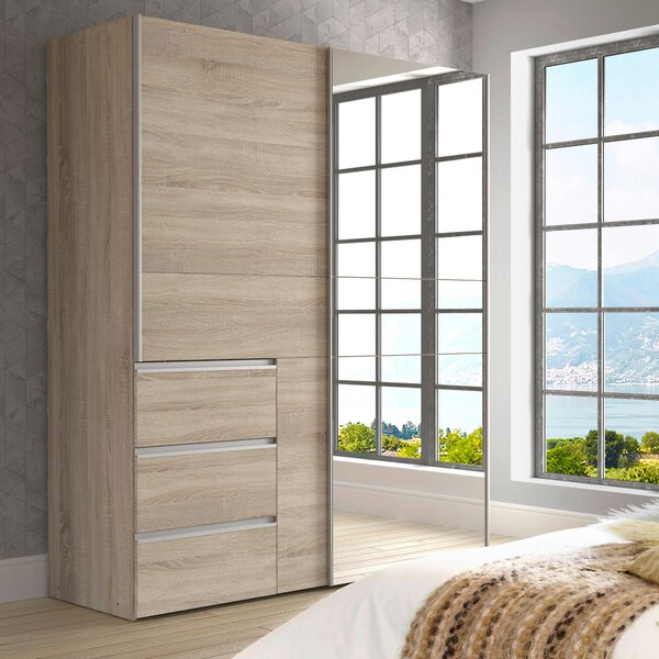 SKŘÍŇ S POSUVNÝMI DVEŘMI, Sonoma dub, 170/200/61 cm Carryhome - Šatní skříně