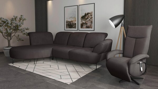 ROHOVÁ SEDAČKA, textil, barvy grafitu Sit & More - Sedací soupravy, Online Only