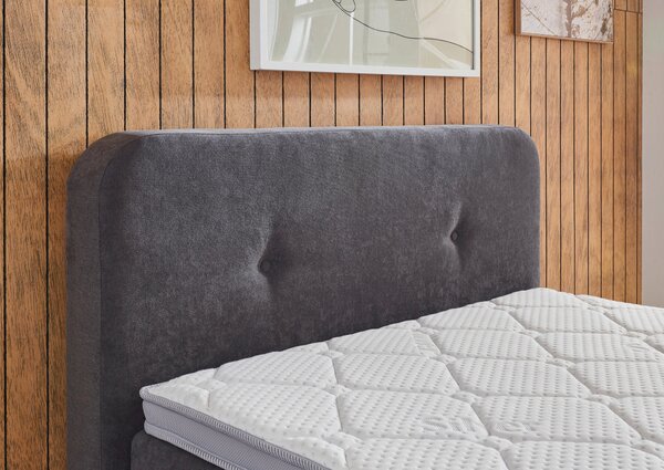 POSTEL BOXSPRING, 120/200 cm, šedá Livetastic - Postele s úložným prostorem, Online Only