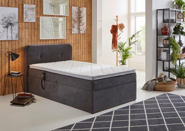 POSTEL BOXSPRING, 120/200 cm, šedá Livetastic - Postele s úložným prostorem, Online Only