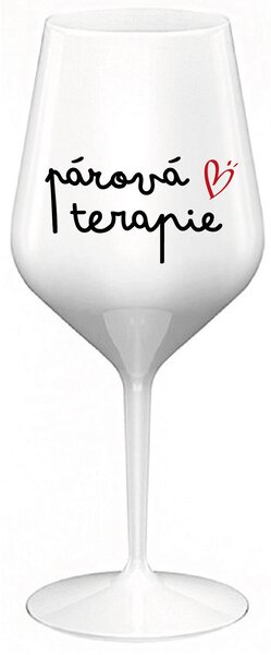 PÁROVÁ TERAPIE - bílá nerozbitná sklenice na víno 470 ml