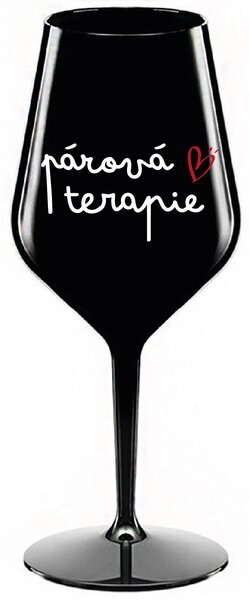 PÁROVÁ TERAPIE - černá nerozbitná sklenice na víno 470 ml