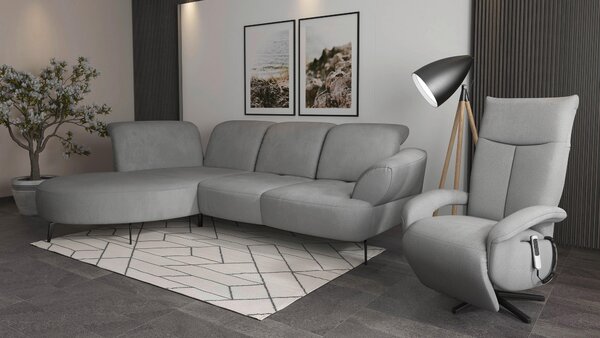 ROHOVÁ SEDAČKA, textil, šedá Sit & More - Sedací soupravy, Online Only