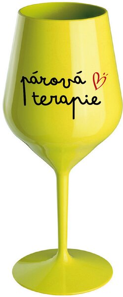 PÁROVÁ TERAPIE - žlutá nerozbitná sklenice na víno 470 ml