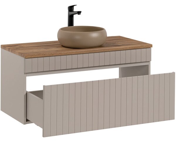 Set koupelnová skříňka pod umyvadlo ICONIC CASHMERE 100cm s deskou a umyvadlem