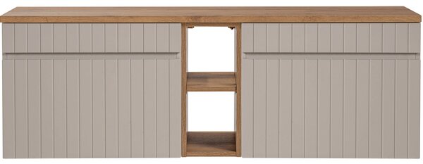 Set koupelnových skříněk pod umyvadlo ICONIC CASHMERE 140cm s regálem a deskou