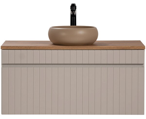 Set koupelnová skříňka pod umyvadlo ICONIC CASHMERE 100cm s deskou a umyvadlem