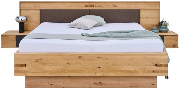POSTEL S NOČNÍMI STOLKY, 180/200 cm, dub bianco Linea Natura - Postele s nočními stolky