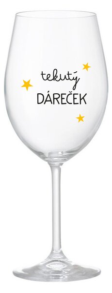 TEKUTÝ DÁREČEK - čirá sklenice na víno 350 ml