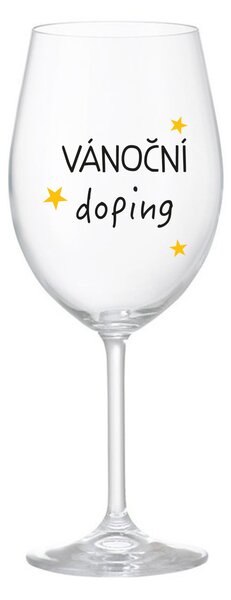 VÁNOČNÍ DOPING - čirá sklenice na víno 350 ml