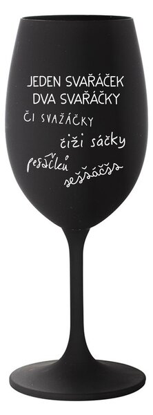 SVAŘÁČEK - černá sklenice na víno 350 ml
