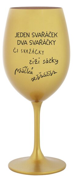 SVAŘÁČEK - zlatá sklenice na víno 350 ml