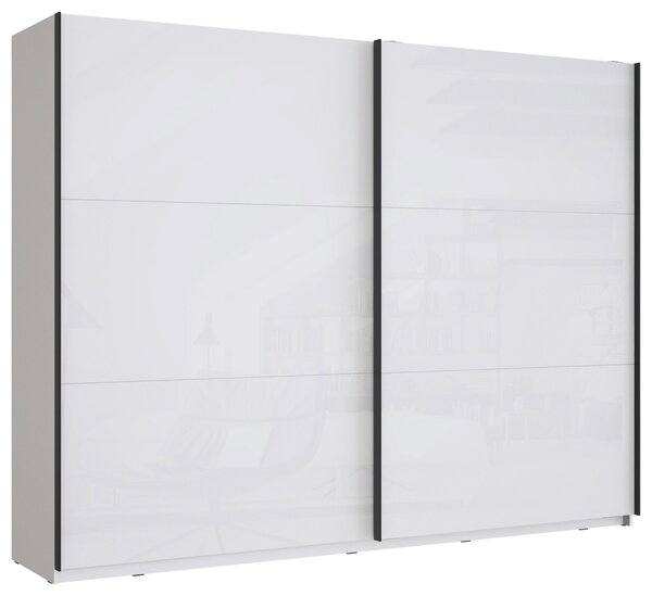 SKŘÍŇ S POSOUVACÍMI DVEŘMI, bílá, vysoce lesklá bílá, 269,9/209,7/61,2 cm home24 - Šatní skříně