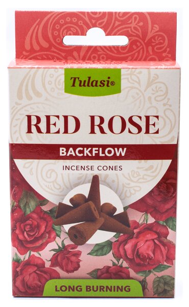 Tulasi Červená růže – indické vonné františky "Tekoucí dým" Tulasi