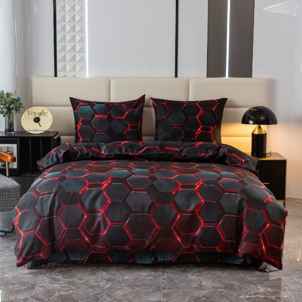 Povlečení z mikrovlákna GEOMA černé Rozměr povlečení: 2 ks 70 x 80 cm | 160 x 200 cm