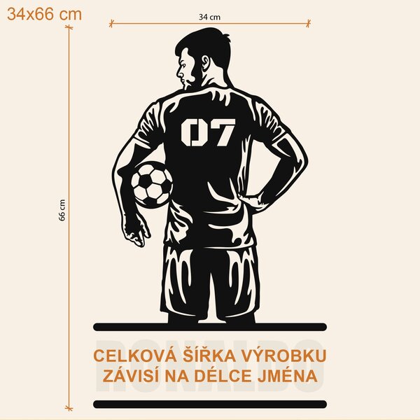 DUBLEZ | Fotbalový dárek pro kluka - Obraz se jménem | Obraz