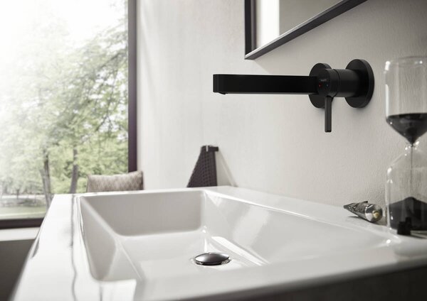 Hansgrohe Finoris Páková umyvadlová baterie pod omítku, pro montáž na stěnu s výtokem 16,8 cm, matná černá 76051670